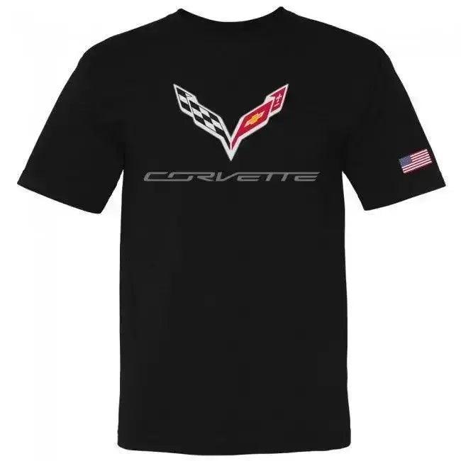 C7 Corvette USA Made Crossed Flags T-Shirt	