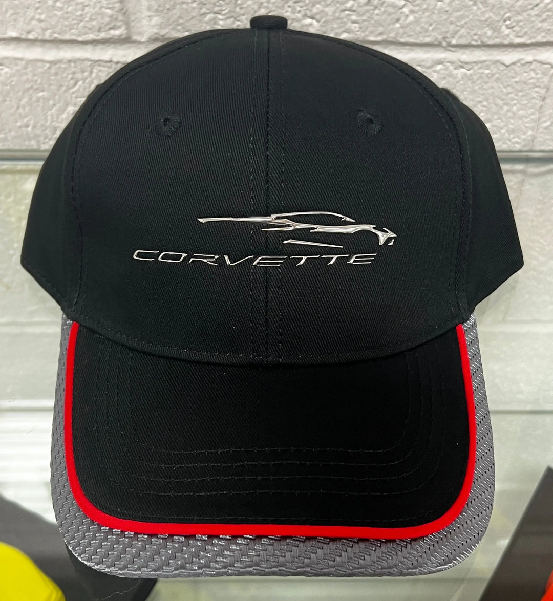 C8 Corvette Hat Carbon Red Trim - Team Lingenfelter