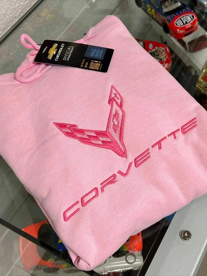 C8 Corvette Ladies Pink Hoodie	 
