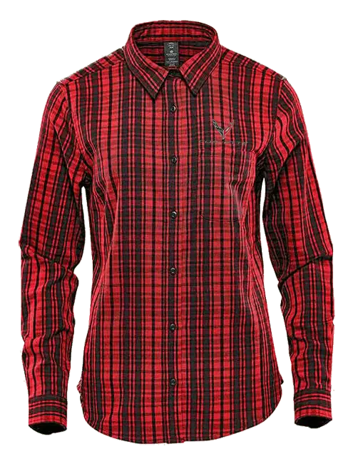 C8 Corvette Red Plaid Ladies Shirt - Team Lingenfelter