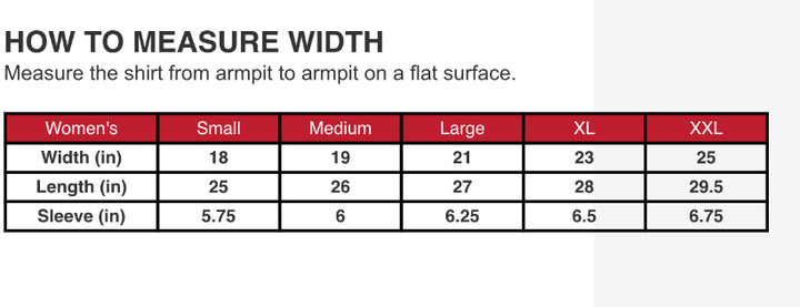 Corvette Apparel Chart