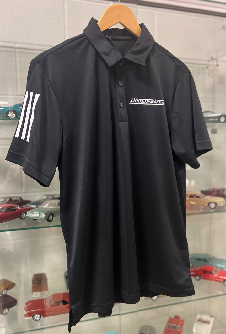 Lingenfelter Men's Black Polo - 3 Stripes