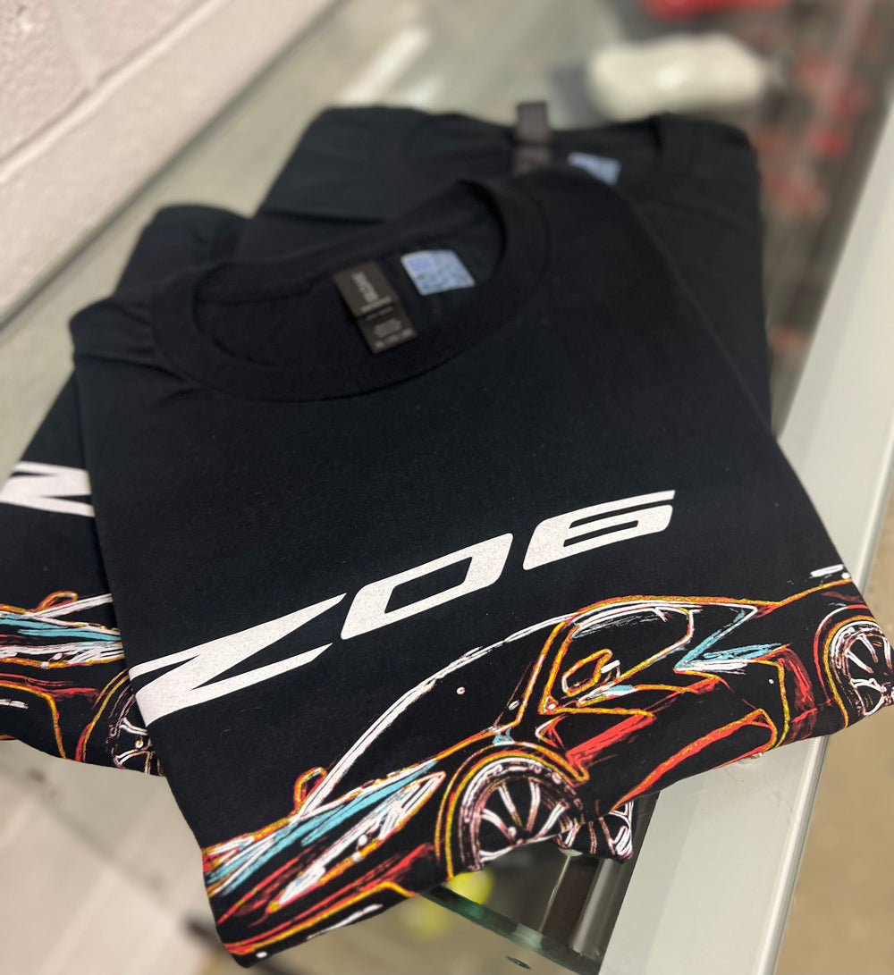 Z06 Black Corvette Tee Neon Logo