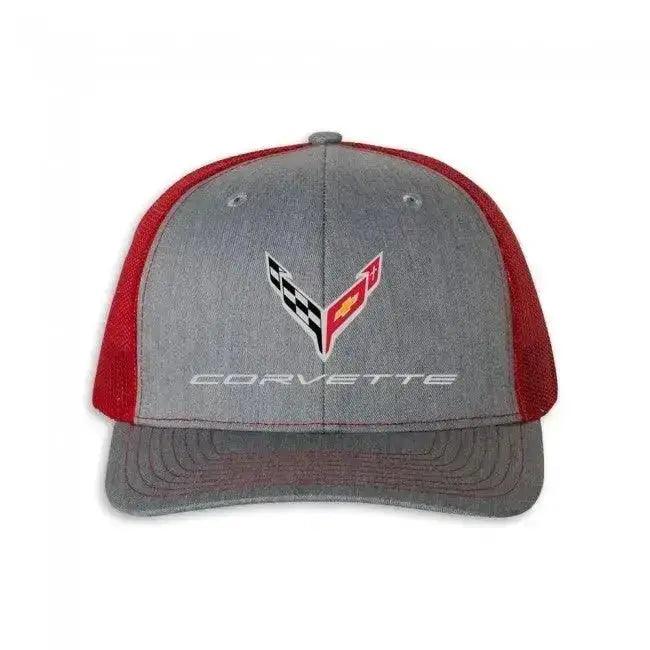 C8 Corvette Red/Gray Mesh Hat - Team Lingenfelter
