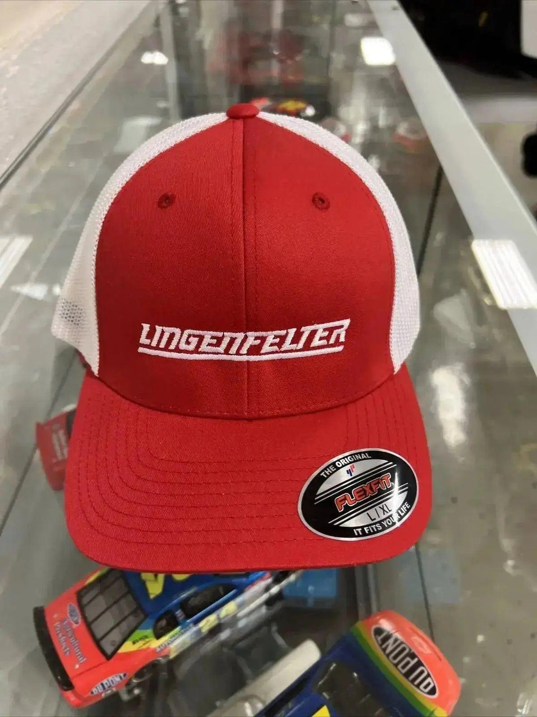 Lingenfelter Performance Engineering Red White Flexfit Hat - Lingenfelter Race Gear