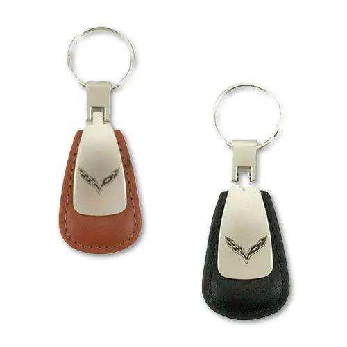 C7 CORVETTE LEATHER TEARDROP KEY CHAIN - Team Lingenfelter