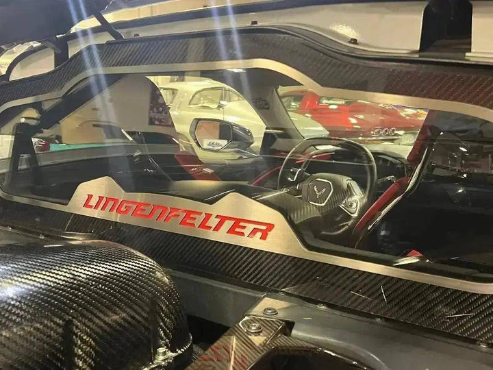 C8 CORVETTE COUPE REAR WINDOW FRAME CARBON FIBER W/BRUSHED TRIM LINGENFELTER STYLE | CHOOSE COLOR - Team Lingenfelter