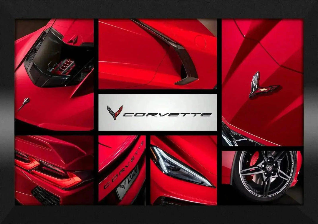 C8 Corvette Framed Collage RED - Team Lingenfelter