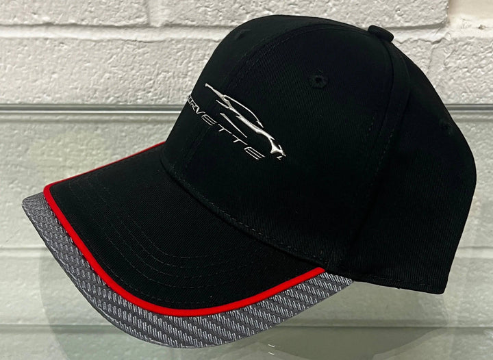 C8 Corvette Hat Carbon Red Trim - Team Lingenfelter