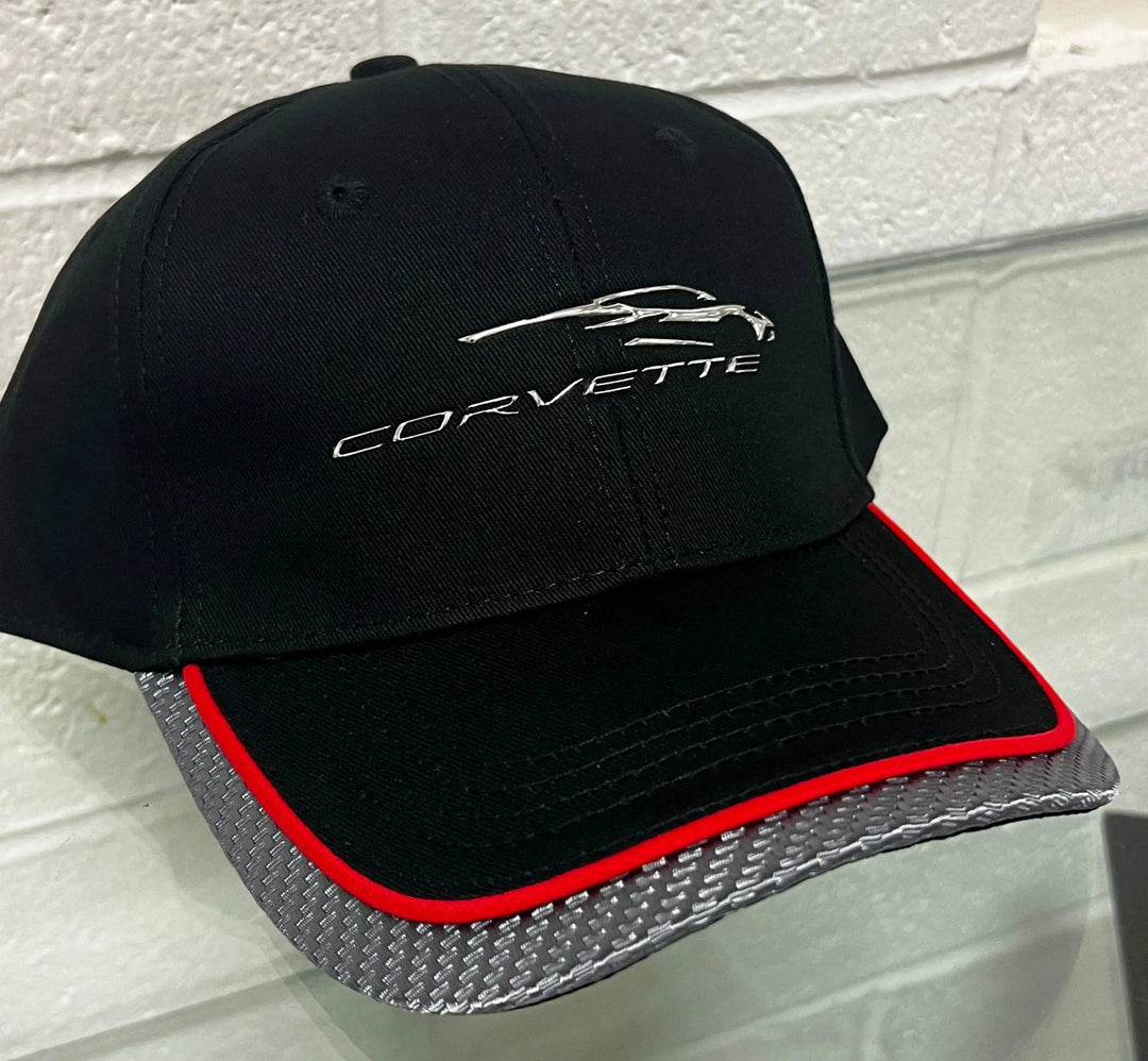 C8 Corvette Hat Carbon Red Trim - Team Lingenfelter