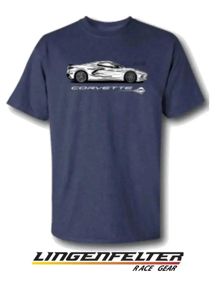 C8 Corvette Heather Navy T-Shirt - Team Lingenfelter