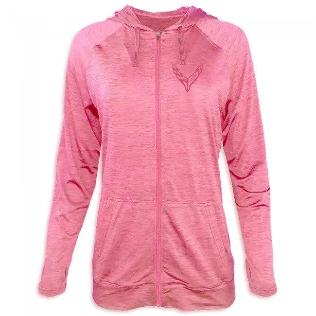 C8 Corvette Ladies Pink Zip Fleece - Team Lingenfelter