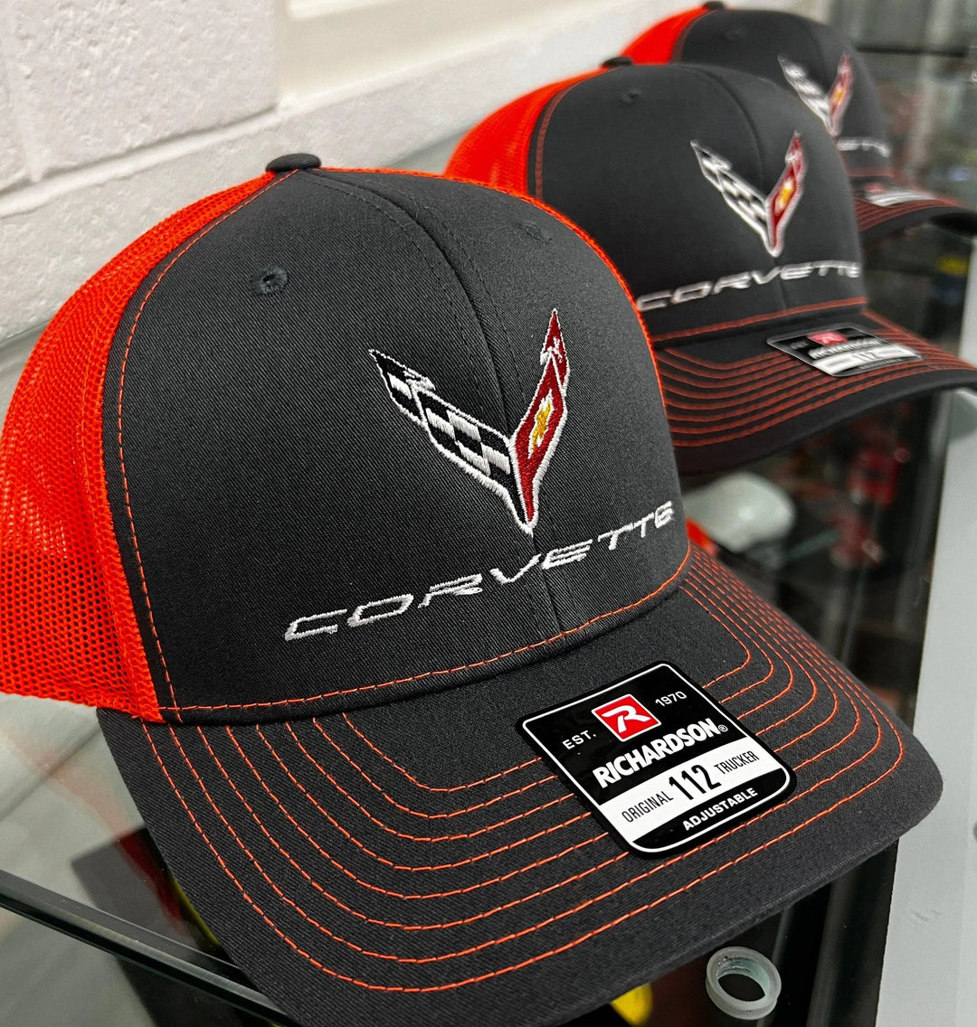 C8 Corvette Mesh Hat Neon Orange - Team Lingenfelter