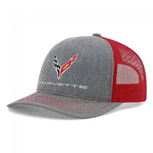 C8 Corvette Red/Gray Mesh Hat - Team Lingenfelter