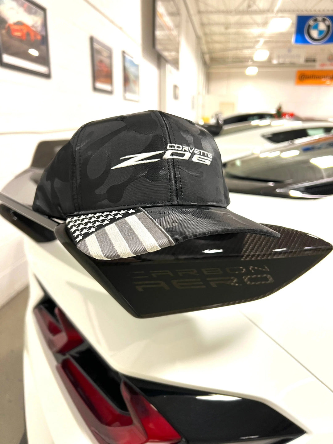 C8 Corvette Z06 Camo Flag Hat - Team Lingenfelter