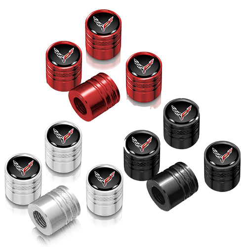C8 Corvette Valve Stems Black, Silver, Red