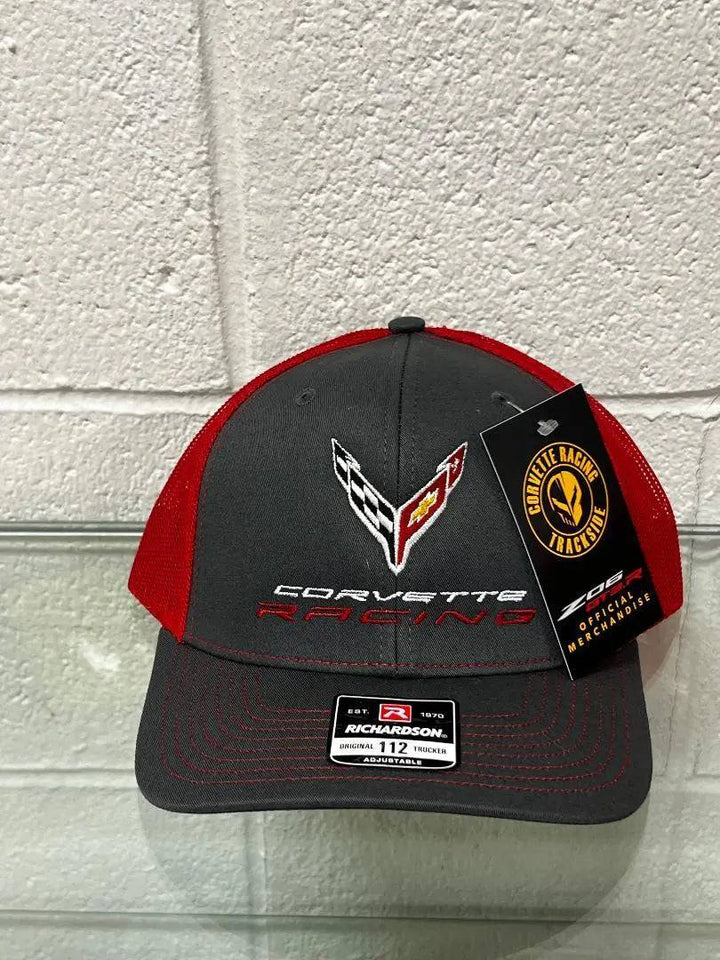 Corvette Racing Mesh Hat Charcoal/Red - Team Lingenfelter