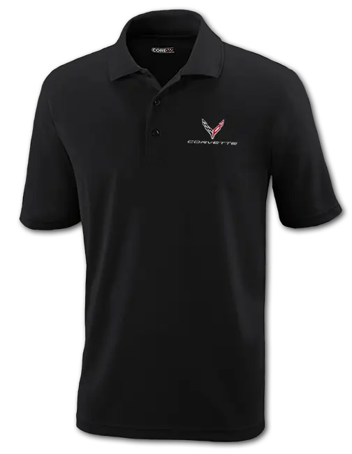 Men's Black C8 Corvette Polo - Team Lingenfelter