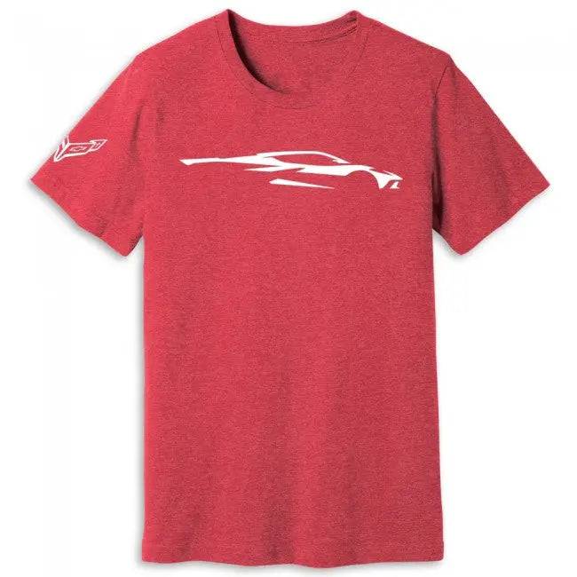 NEW!! C8 Corvette Red Heathered T-Shirt Team Lingenfelter