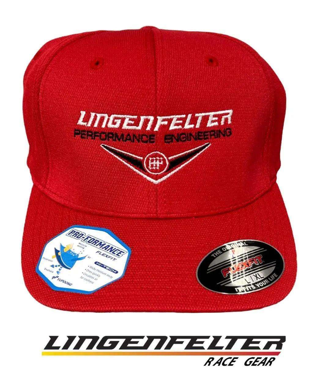 Lingenfelter Performance Engineering Shifter Gear RED Flexfit Hat - Lingenfelter Race Gear